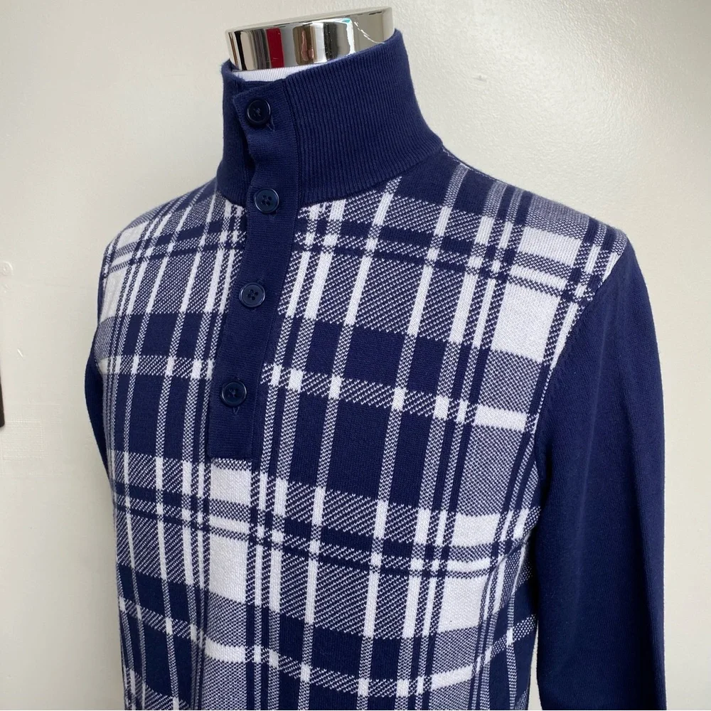 Paul Fredrick Plaid Knit Sweater